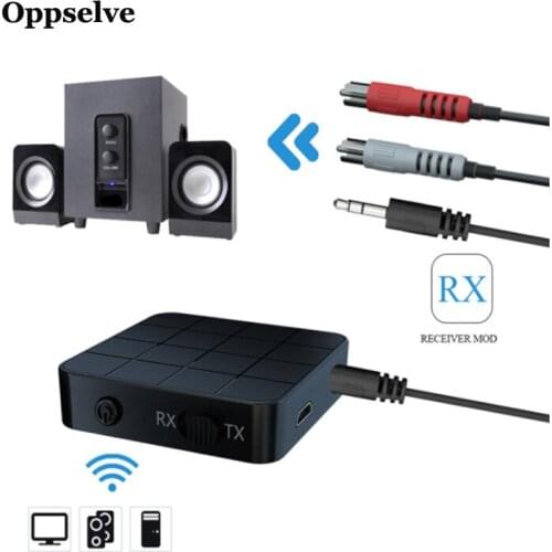 Bluetooth 5.0 Audio Receiver Transmitter 3.5mm AUX Jack RCA USB Stereo Wireless Adapter Dongle For Car TV PC CD Player Speaker