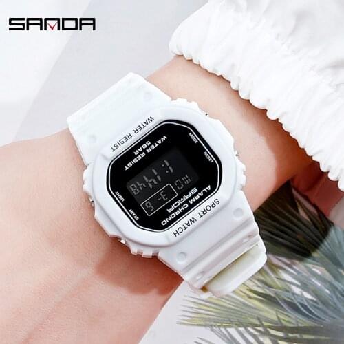 SANDA Outdoor Sport Watch Waterproof Digital Watch Square Men And Women LED Light Stopwatch Wrist Watch Mens Clock Reloj Hombre