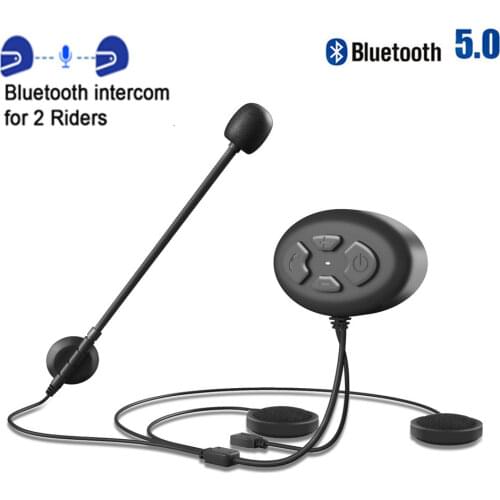For 2 Riders Helmet Intercom Motorcycle Bluetooth 5.0 Headsets Intercomunicador with Fm Radio Wireless Walkie Talkie Interphone