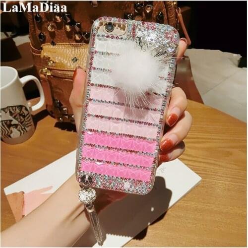 For Samsung A3 A5 A7 2017 A9 A8 A6 PLUS A50 A70 A80 Luxury Bling Rhinestone Diamond Crystal Shine Pendant Soft Phone Case Cover
