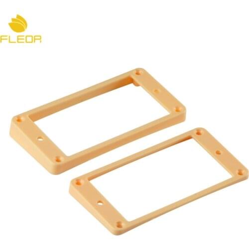 FLEOR Set of Cream Curved Guitar Humbucker Pickup Frame Mounting Rings Neck & Bridge for LP