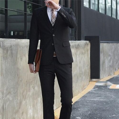 2PCS JACKET+PANTS Set Men Suits Plus Size Business Office Suits Male Wedding Party Blazer Bridegroom Groomsman Tuxedos