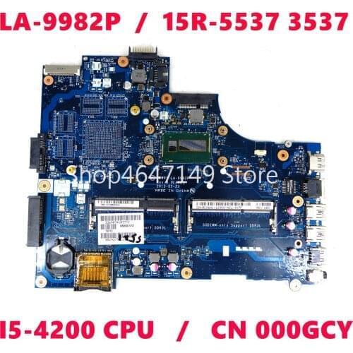LA-9982P CN 0CX6H1 i3-4010 CPU mainboard For Dell 15R-5537 3537 Laptop Motherboard CN-CX6H1 Tested OK