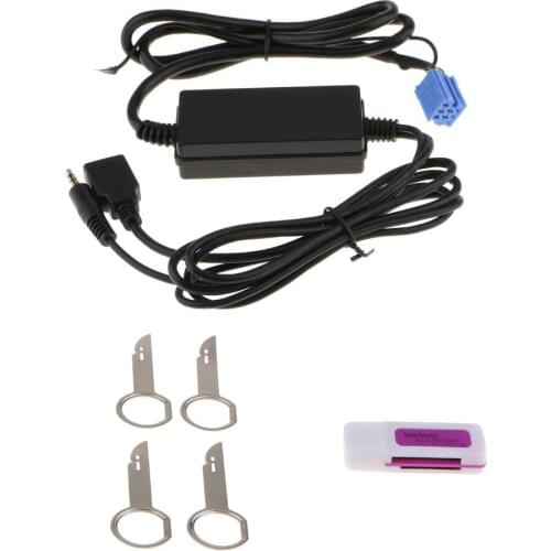 Mini ISO Jack Plug to 3.5MM AUX IN Interface USB Adapter Cable