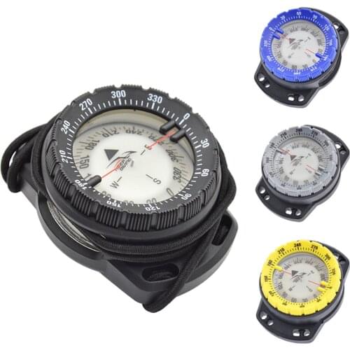 Multifunction Scuba Diving Compass Camping Climbing Hiking Mini Carabiner Luminous Elastic Rope Waterproof Compass Watch