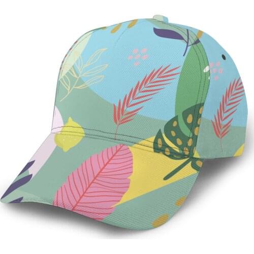 2021 New Baseball Cap Fishing Caps Men Outdoor Hunting Hat Hiking Hat Hand Drawn Tropical Leaves