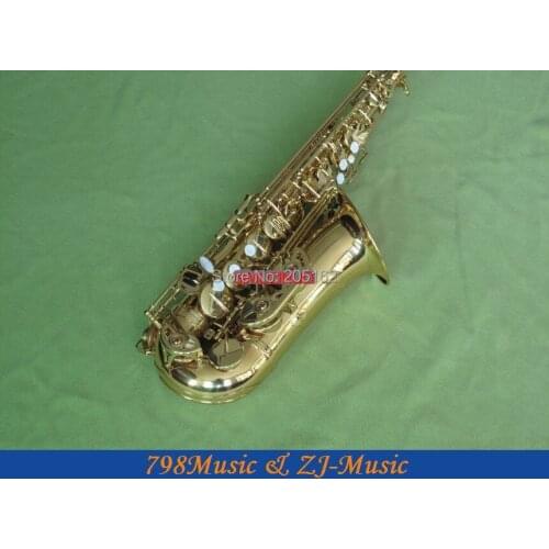 NEW Professional Gold Lacquer Eb Alto Saxophone High F# With Case