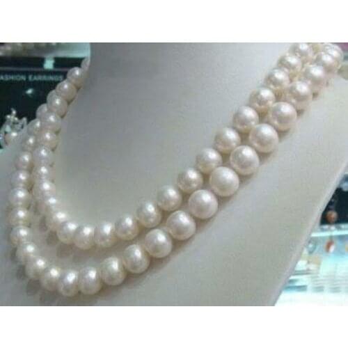 Charming! 2014 new free shipping 8-9mm White Akoya Cultured Pearl Necklace 50"BV402
