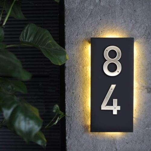 Brushed Nickel 152mm Very Big House Number Door Address Number Zinc Alloy Screw Mounted Outdoor Address Sign # 0-9
