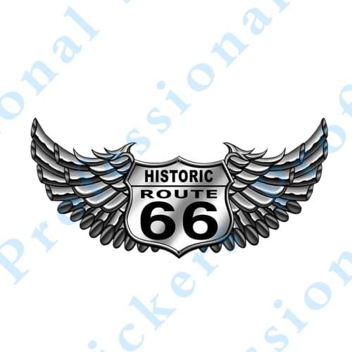 Hot 3D Car Sticker for Retro Route 66 Bike Auto Motorcycle Off-road Laptop Badge Brand Car Sticker Decal Decor