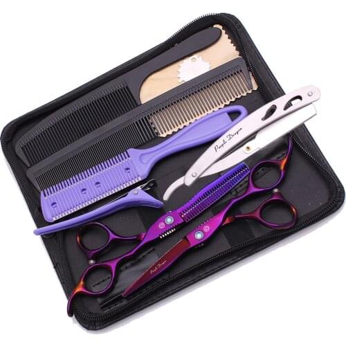 Professional 6 inch Hair scissors Barber scissors Hairdressing scissors Straight Thinning Hair Cutting shear