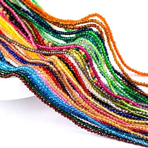 Multicolor 2mm Rondelle Austria faceted Crystal Glass Beads Loose Spacer Round Beads for DIY Bracelet Jewelry Making Accessories