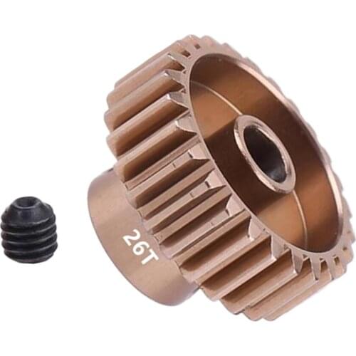 RC 26T Tooth 14.7mm Motor Gear Set for 1/10 RC Car Climbing Truck Upgrade Parts Aluminum Pinion (48P)