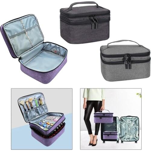 Adjustable Nail Polish Organizer Bag Cosmetic Holder Essential Oil Perfume Manicure Tools Storage Handbag Carrying Box