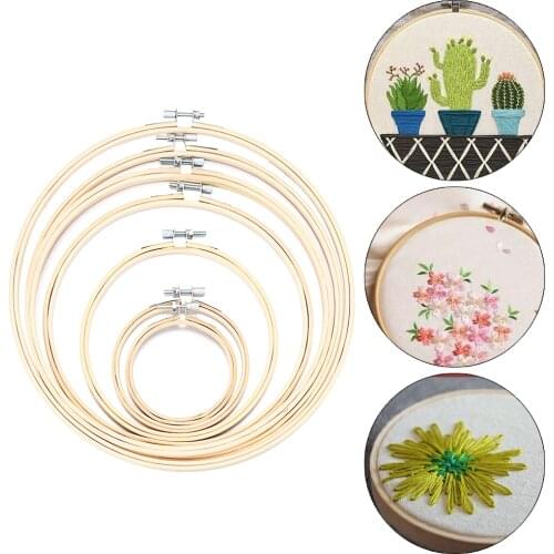 Handmade DIY Needlecraft Cross Stitch Machine Bamboo Frame Embroidery Hoop Ring Round Loop Hand Household Sewing Tools