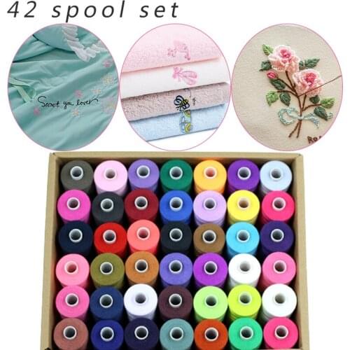 Household hand stitch sewing machine thread set 42 spool set 1000 yards polyester DIY colored thread 402 sewing thread
