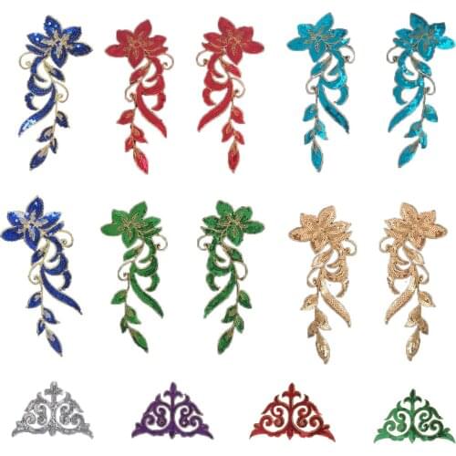 Silver sequins embroidery clothing supplies badges can be sewn and hot jeans DIY craft material accessories 1PCS for sale