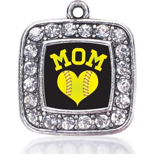 SOFTBALL MOM SQUARE CHARM
