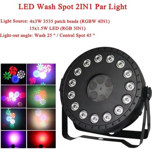 LED Disco Light Music Sound Party Light 30W LED Wash Spot 2IN1 Stage Effect Lighting Projector Christmas DJ Bar Show Lamp