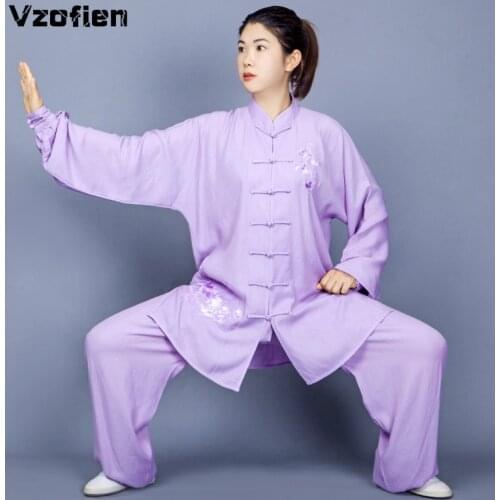 Tai Chi Uniforms Unisex Long Sleeved Wushu KungFu Uniform Tai Chi Suit Exercise Clothing Martial Arts Traditional Chinese Sets