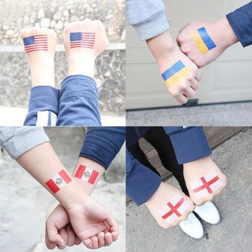 National Flag Temporary Tattoo Face Arm Art Men Women Fake Tattoo World Brazil Russia America Football Game Tattoos