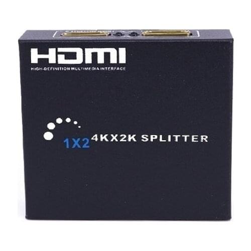 Ultra HD HDMI-compatible Video Distributor with Two 4K*2K 1 Out 2 Power Supply Computer, Set-top Box, HD Player, DVD, PS3, Xbox