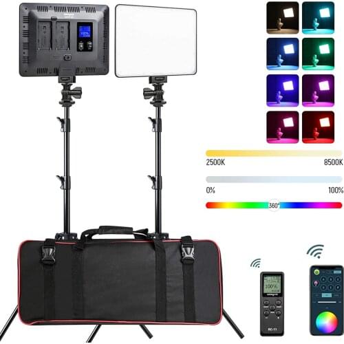 Viltrox Weeylite Sprite20 2Packs RGB LED Light Panel 30W Video Camera Lighting Kit LED Light with Light Stand APP control