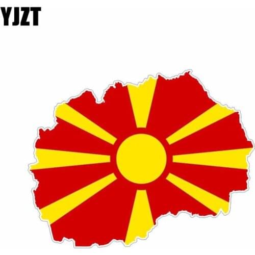 YJZT 14.5CM*11.4CM Accessories Macedonia Map Flag Car Sticker Funny Decal 6-0591
