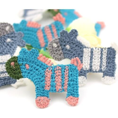 24Pcs 3.5*4.5cm Cute Horse Woolen yarn patches For Clothing Babys Headwear Accessories Appliques Hairpin Decor Crafts wholesale