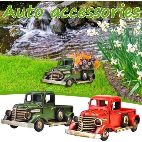 Children Adult Toys Metal Car Decoration Flower Pot Flower Pot Retro Style Vintage Metal Truck Flower Pot Home Decoration Toys