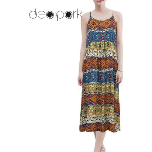 Women Maxi Dress 2020 Summer Long Robe Sleeveless Bohemian Slip Dresses 3XL 4XL Plus Size Vintage Print Beach Long Dress female