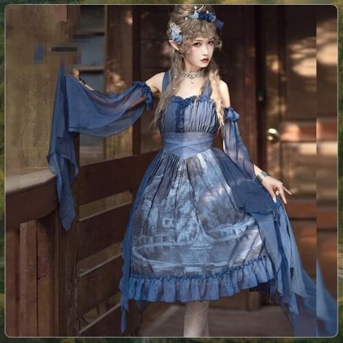 Forest Elf-Woman Sexy Elegant Lolita Dress Three Colors Summer Gothic Dresses