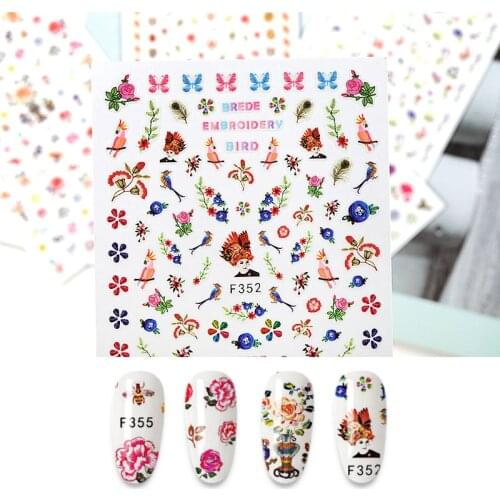 1pc 3d Flowers Nail Stickers Rose Manicure Nail Art Decoration Nail Decals