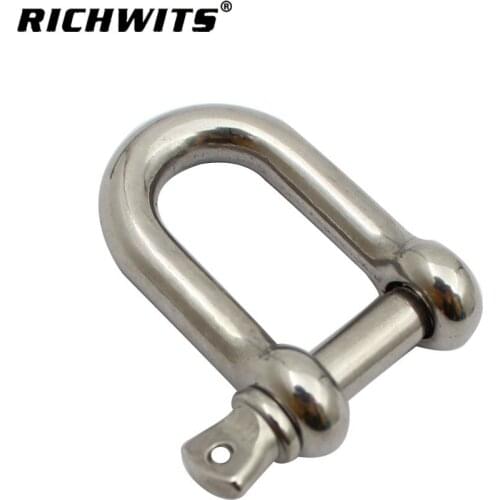 1Pcs 8mm /10mm D Shackle Stainless Steel 304 D Rigging Shackle Clasp Hooks Boat Rigging Hardware Marine