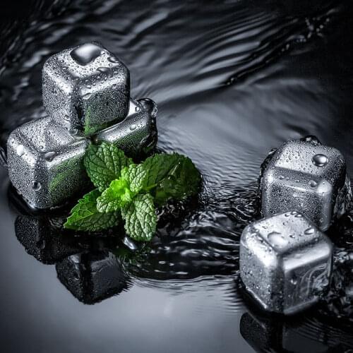 1PC Stainless Steel Wine Ice Cube Frozen Whiskey Iced Stone Beer Cooler Champagne Wisky Drink Chopeira Home Bar Accessories Tool