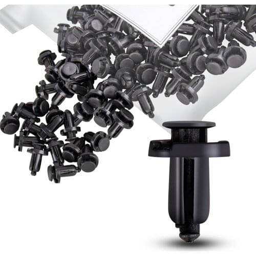 100 Bumper Clips 10mm Hood Fender Push Rivets Retainer Fasteners for Honda Acura
