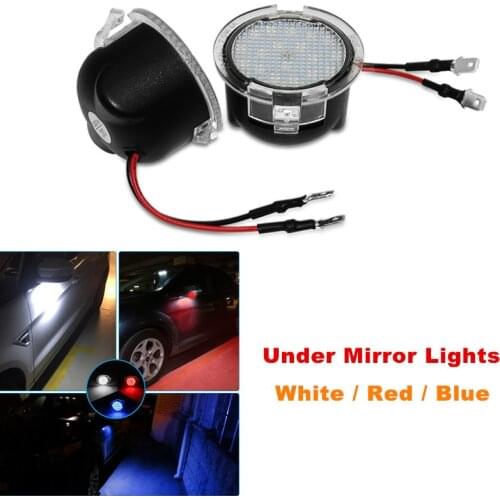 2Pcs Car LED Under Side Mirror Puddle Lights For Ford Mondeo 5 Taurus F-150 Edge Fusion Flex Explorer Expedition Raptor Mustang