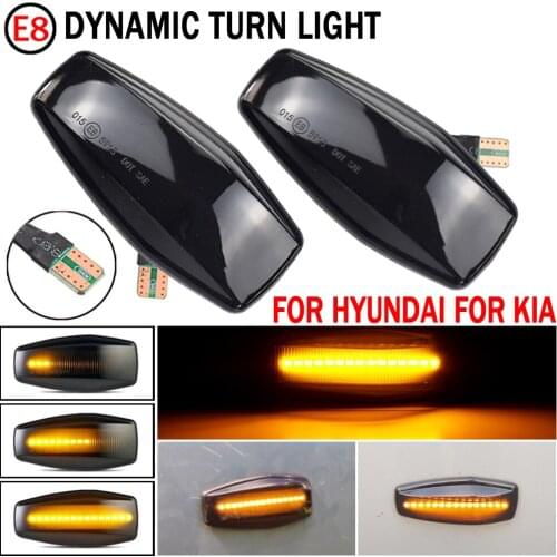 2pcs For Hyundai Tucson (JM) 2005-2010 Dynamic Turn Signal Light LED Side Fender Marker Sequential Indicator Blinker