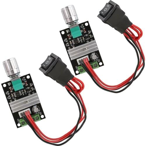 2pcs Adjustable Reversible DC Motor Speed Controller 6V/12V/24V 3A 80W 1203BB PWM Professional DC Motor Reversing Controller