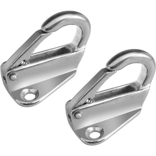 2 Pieces Boat Snap Hook Spring Fender Hooks Stainless Steel 316 for Boats, Ship, Yacht, Sail (Silver)