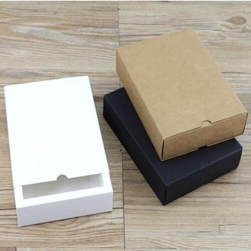 20pcs Cardboard box kraft Paper Drawer box Wedding White Gift Packing Paper Box For Jewelry/Tea/handsoap/Candy