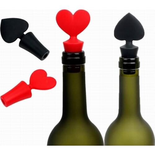 200PCS Silicone Wine Bottle Stopper Cork Drink Sealer Plug Bar Seal Poker Shape Cork Barware Tools Cork Wine Corks