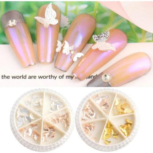 3D Butterfly Rivet DIY Resin Jewelry Accessories Stuff Nail Nart Craft Metal Butterfly Decorations Mini Cabochons Slice