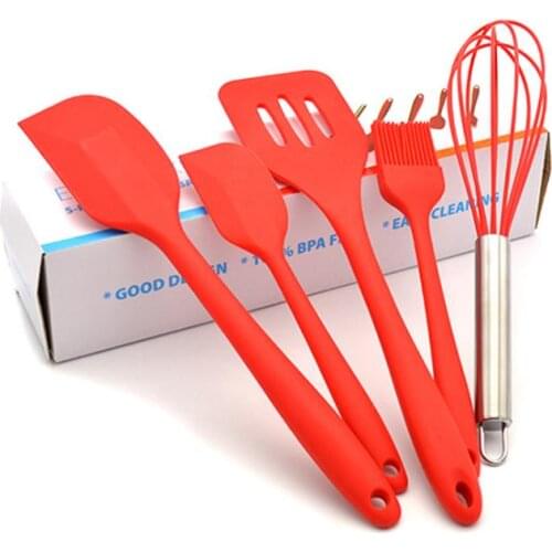 5pcs/lot eggbeater Baking tools set spatula for cake silicone spatula baking pastry spatula kitchen