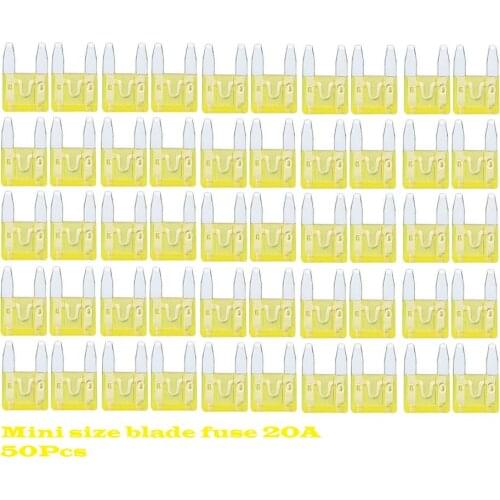 50pcs) 20 Amp ATC Mini Blade Fuse Set Assortment Car 20A blade Fuses for Auto Car Truck RV Camper Bus Trailer boat ATV SUV SHIP