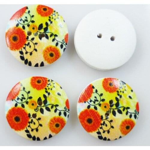 50PCS 20MM Branch shape painting wooden buttons coat boots sewing clothes accessories MCB-308