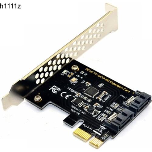 PCI Express SATA 3 Controller Card, 2 Port PCIe SATA III 6GB/s Internal Adapter Converter for Desktop PC Support SSD and HDD w