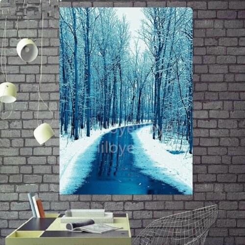 New hot 5D DIY Diamond Painting snow scene forest trees Embroidery Kits Diamond Mosaic Picture of Rhinestones Home Crafts FG1014