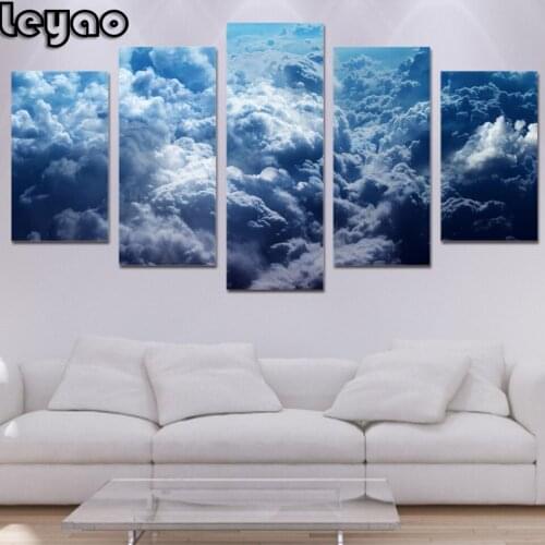 Full Square/Round Drill 5D DIY Diamond Painting"5 Pieces Snow House Winter Scenery"Cross Stitch Diamond Embroidery Multi-Picture