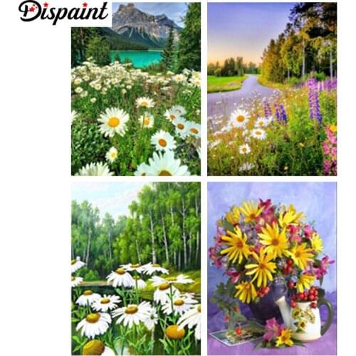Dispaint 5D Diamond Embroidery Needlework Kit "Flower tree landscape" Diy Diamond Painting Cross Stitch Home Decoration Gift